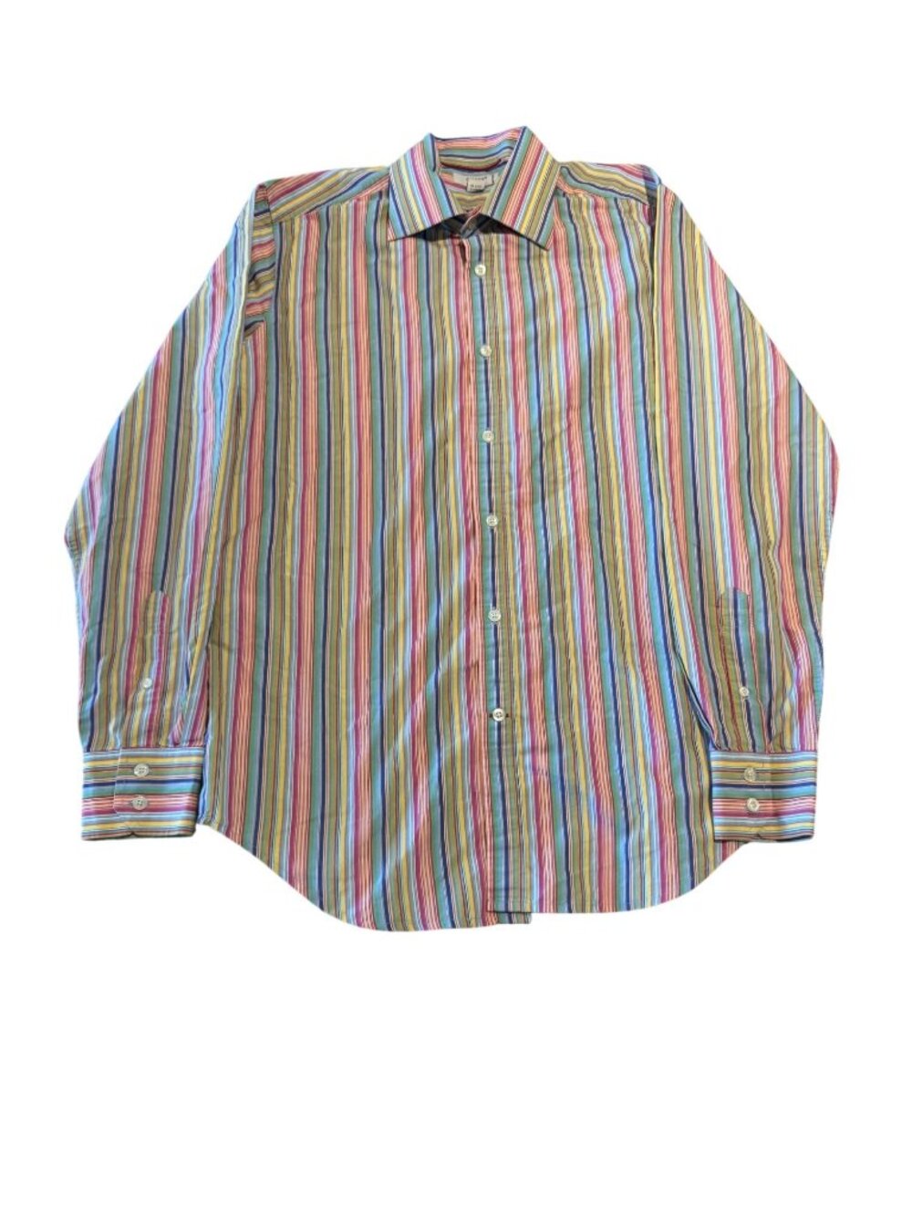 Vintage Guess Multicolor Striped Button-Down Shirt Men's L Long Sleeve